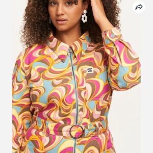 Lucy & Yak Maggie Jumpsuit in Heavy Twill Psychedelic Swirl Shirley boilersuit